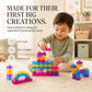 Scoobies Build-A-Squish Soft Blocks, 32 PCS Squishy Building Blocks for Kids | Flexible & Translucent Sensory Construction Toy, Stack, Connect & Create | Creative Learning & Fine Motor Skills Toy for Ages 3+