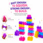 Scoobies Build-A-Squish Soft Blocks, 32 PCS Squishy Building Blocks for Kids | Flexible & Translucent Sensory Construction Toy, Stack, Connect & Create | Creative Learning & Fine Motor Skills Toy for Ages 3+