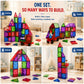 Scoobies Brickable Magnetic Tiles, 70 PCS Building Set for Kids | Magnetic Construction Tiles with Brick-Compatible Surfaces, Figures & Vehicle | STEM Creative Play Toy | Ages 3+
