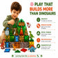 Scoobies Dinosaur Roaring Magnetic Tiles, 40 PCS Building Set for Kids | Dino-Themed Magnetic Construction Toy with Dinosaur Figures, Volcano & Jungle Pieces | STEM Creative Play | Ages 3+