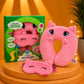 Peaches Plush Neck Pillow and Eye Mask