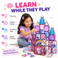 Scoobies Unicorn Magical Magnetic Tiles, 100 PCS Building Set for Kids | Unicorn-Themed Magnetic Construction Toy with Rainbow, Candy & Castle Pieces | Creative STEM Play | Ages 3+