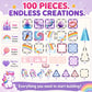 Scoobies Unicorn Magical Magnetic Tiles, 100 PCS Building Set for Kids | Unicorn-Themed Magnetic Construction Toy with Rainbow, Candy & Castle Pieces | Creative STEM Play | Ages 3+