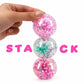 Scoobies Bing-a-fetti Balls: 3 Bingsu Bead Squishy Balls + 1 Large Puffer Sensory Ball (Set of 4) (Pink, Purple, Green & White) | Stress Relief & Sensory Play | Squeeze, Squish & Pop | Sparkly Fidget Fun for Kids & Adults