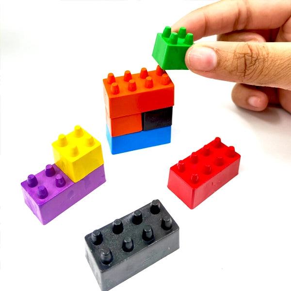 3D Crayons | 16 Assorted Non-Toxic Shades | Stackable Lego Blocks | Skin Friendly | Learn,Colour & Play