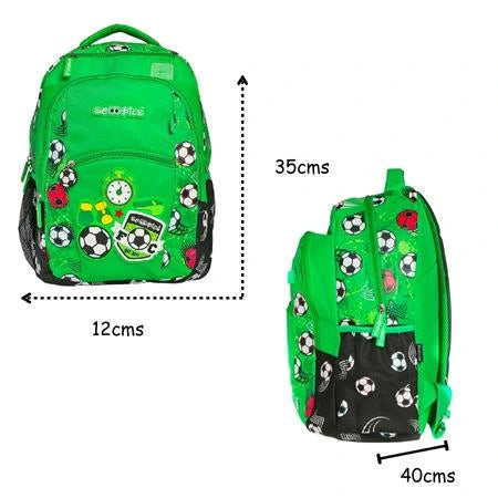 Whipper Snapper Bag |  Groovy Green |  Football Sporty Design  | 4 Compartments  | 16 Inch Laptop Compartment    | Dual Water Sleeves