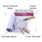 Activity Roll - Pinkee  | Include 12 Coloured Pencils  | 6 Feet Long |  9 Unicorn & Butterfly Sketches