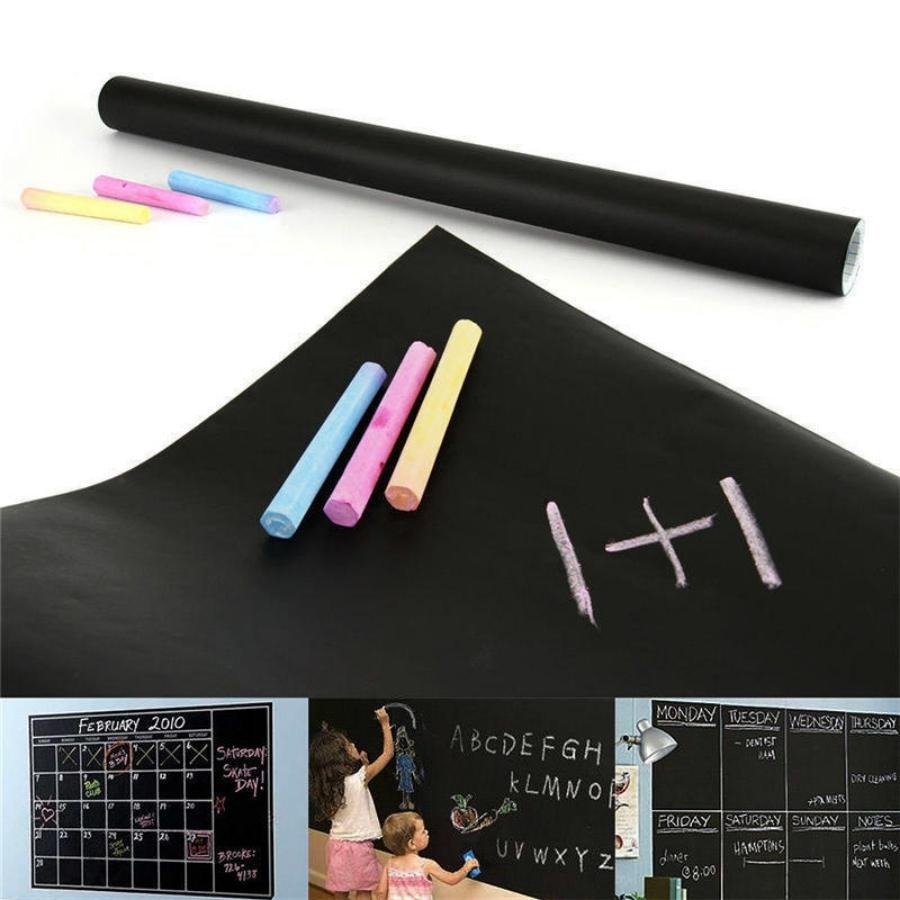 Mr. ChalkBoard | With 5 Dustfree Chalk | Peel & Stick Self Adhesive Writing Board |  2 Metres  |  Multi-Use