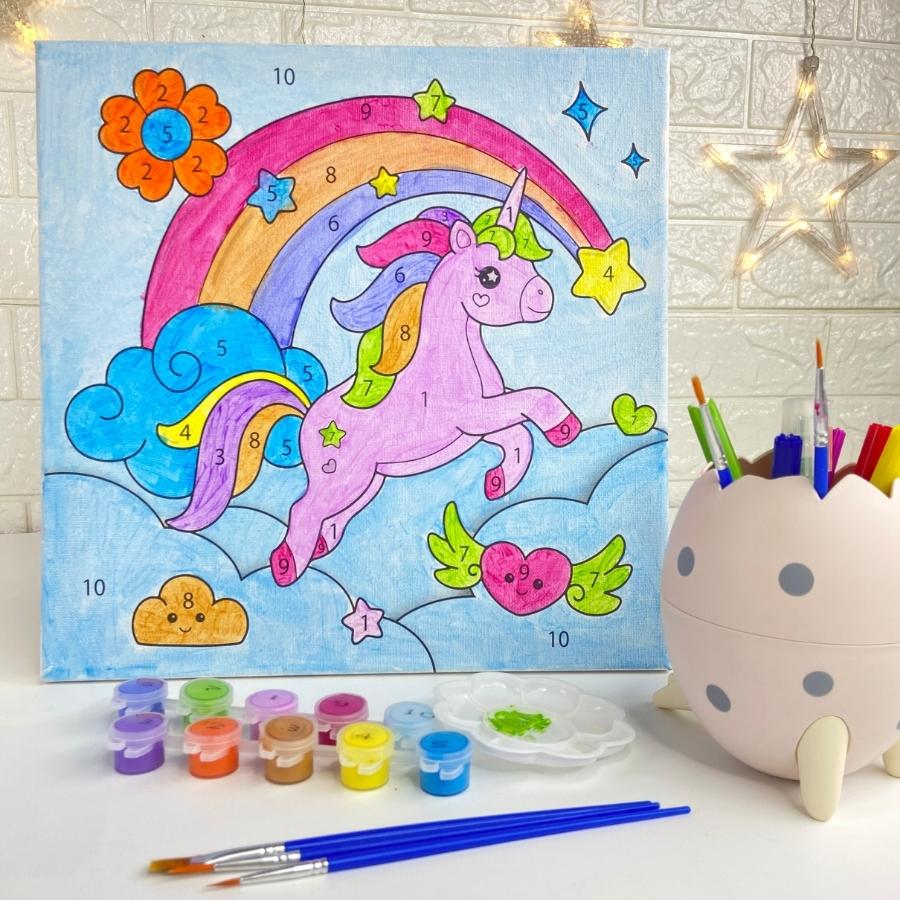 Paint by Number (Magic Unicorn) | Craft Kit for Kids |  Educational Puzzle Toy | Home Learning Kit