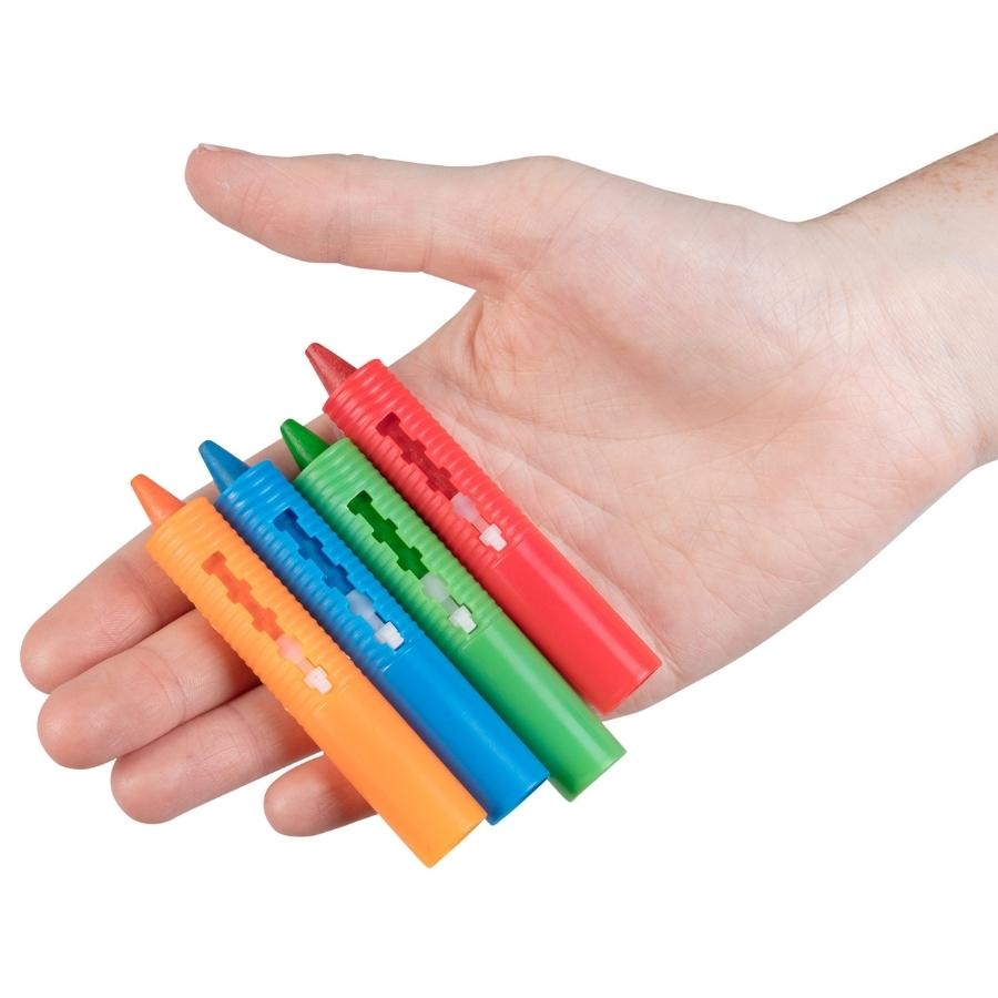 Bath Crayons  | Set of 10  | Ultra-Clean Washable Crayons  | With Drag Along Push Tab  | Multi-surface Compatible  |  Easy to Wash