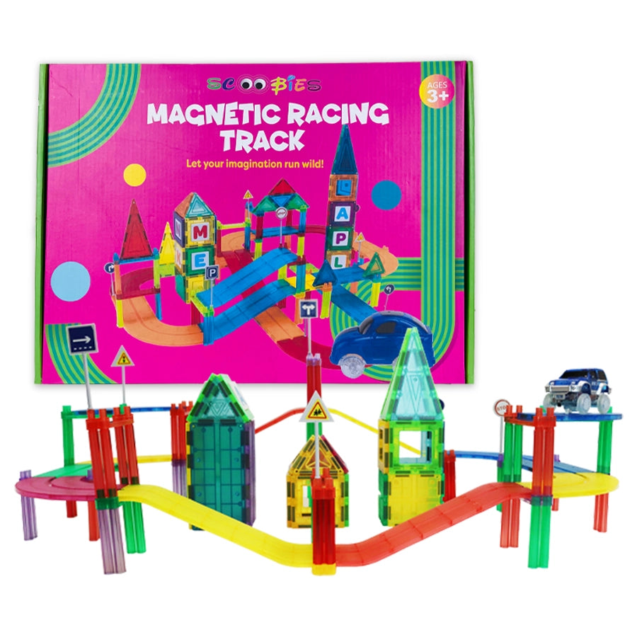 Magnetic Racing Track | 126 Pieces | STEM & Creative Learning Box ...