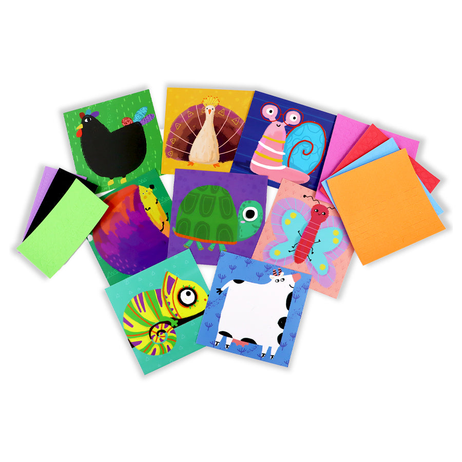 3D EVA Foam Stickers | 8 Animal Designs| 900+ Foam Stickers | DIY Cartoon Animal Learning Set | Educational Puzzle Toy