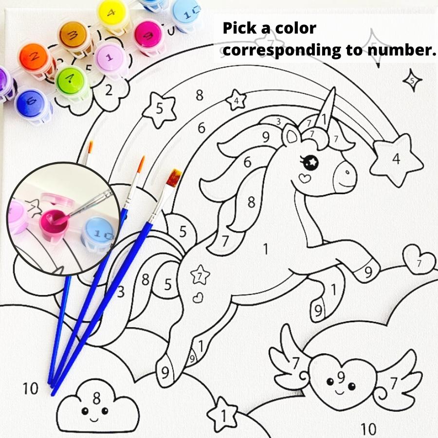 Paint by Number (Magic Unicorn) | Craft Kit for Kids |  Educational Puzzle Toy | Home Learning Kit