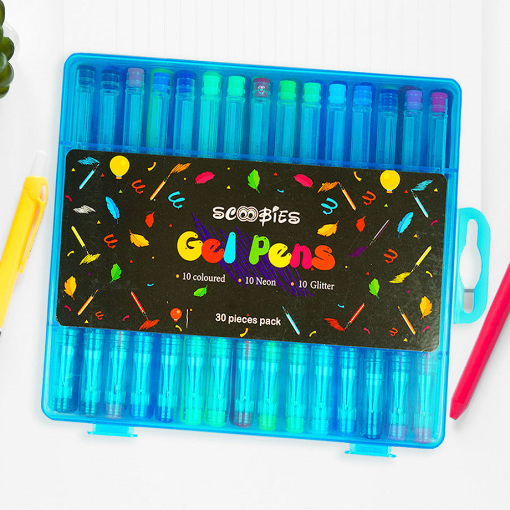 Razzle Dazzle Gel Pens  |  Smudge Free Waterproof Ink |  Assorted Coloured Ink | Pack of 30 |  Neon, Sparkle & Coloured Ink  |  Gift Joy Set