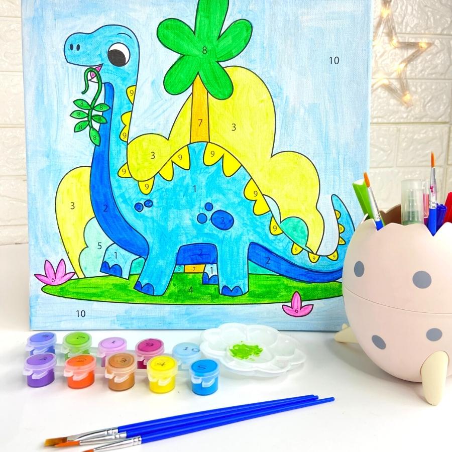 Paint by Number (Dino World) | Craft Kit for Kids |  Educational Puzzle Toy | Home Learning Kit