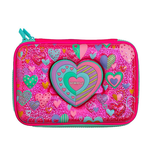All Hearts Pencil Case | With Detachable Mirror | Multi-use Pouch | Scintillating Colours