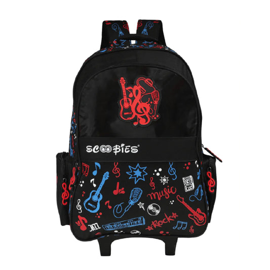 Boys trolley Bag |  With Lighted Wheels | Scented Zippers |  Rockstar-Music Print |   Multi-Use Bag