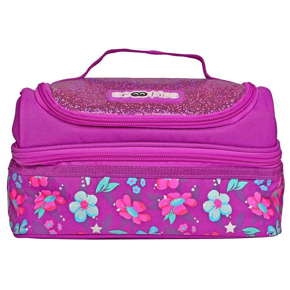 Flowery Babe Lunchbag | Insulated | Dazzling Colours |  Sparkly Sequined  | Applique badge work - Scoobies
