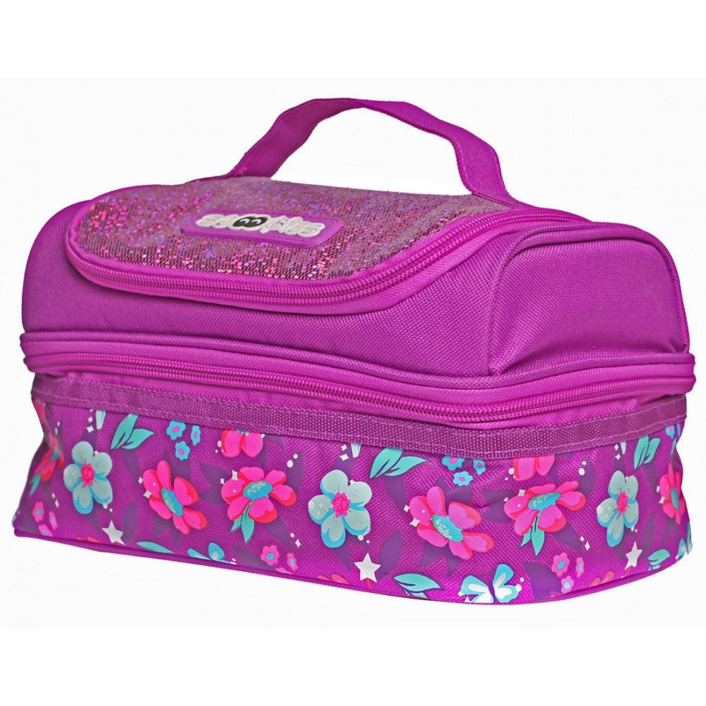 Flowery Babe Lunchbag | Insulated | Dazzling Colours |  Sparkly Sequined  | Applique badge work - Scoobies