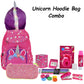 Unicorn Hoodie Bag Combo |  Best Back to School Essentials Pack | Pretty Pink Joy Box  for Girls