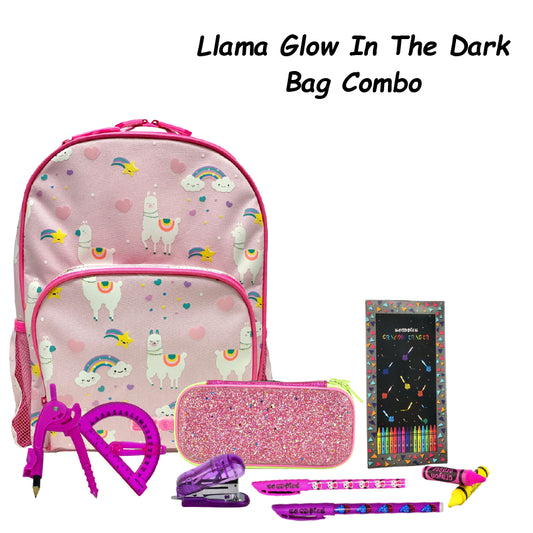 Llama Glow in the Dark Bag Combo |  Best Back to School Essentials Pack | Super Girls Joy Box | 7 Fab Goodies