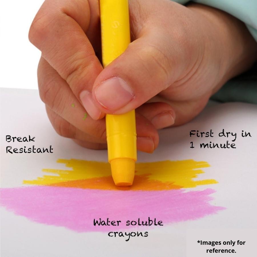 Silk Crayons | Water Soluble | 12 Vibrant Shades | Safe & Skin Friendly | Matt Finish