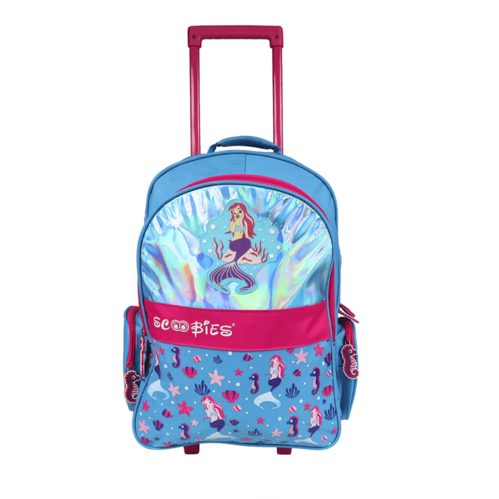 Girls trolley Bag |  With Lighted Wheels | Scented Zippers |  Mermaid Girlie Print |   Multi-Use Bag - Scoobies