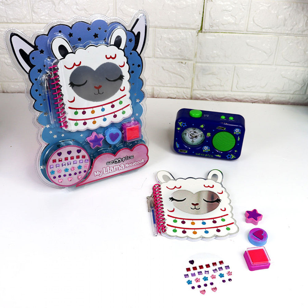 Loving Llama Gift Set |  With Attached Hangable Pen |  Cool Stickers |  Glitter Beads |  Cutesy Stamps |  Ideal Return Gift