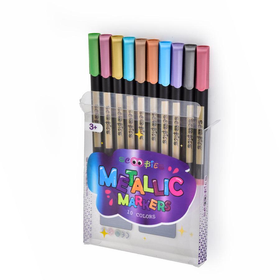 Metallic Markers | 10 Colors | Card Making, Rock Painting and Scrapbook Crafts - Scoobies