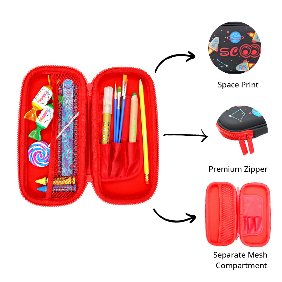 Rocket Space Pencil Case - Fully Loaded
