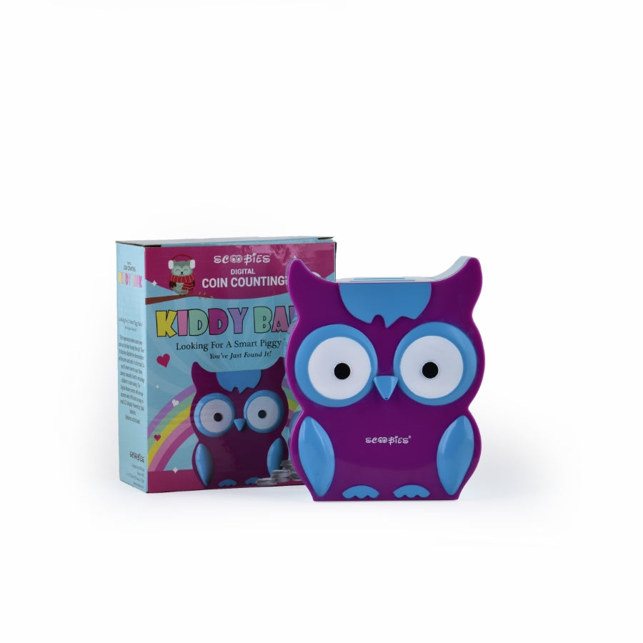 Owl Piggy Bank |  With Automatic Coin Counting  | LED Display Screen |  Cute Owl Shape |  Key Lock