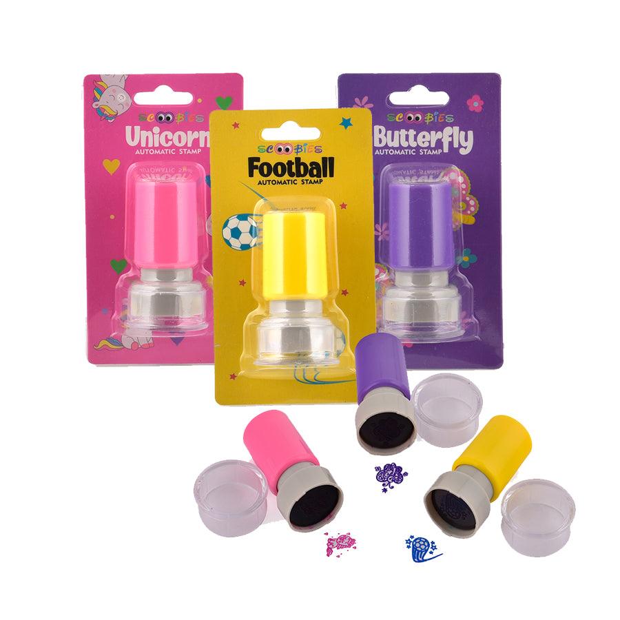 A Combo Of Stamps |  Mess-Free Automatic Stamping | Unicorn, Butterfly & Football Design Stamper |  DIY Art & Craft - Scoobies