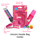 Unicorn Hoodie Bag Combo |  Best Back to School Essentials Pack | Pretty Pink Joy Box  for Girls
