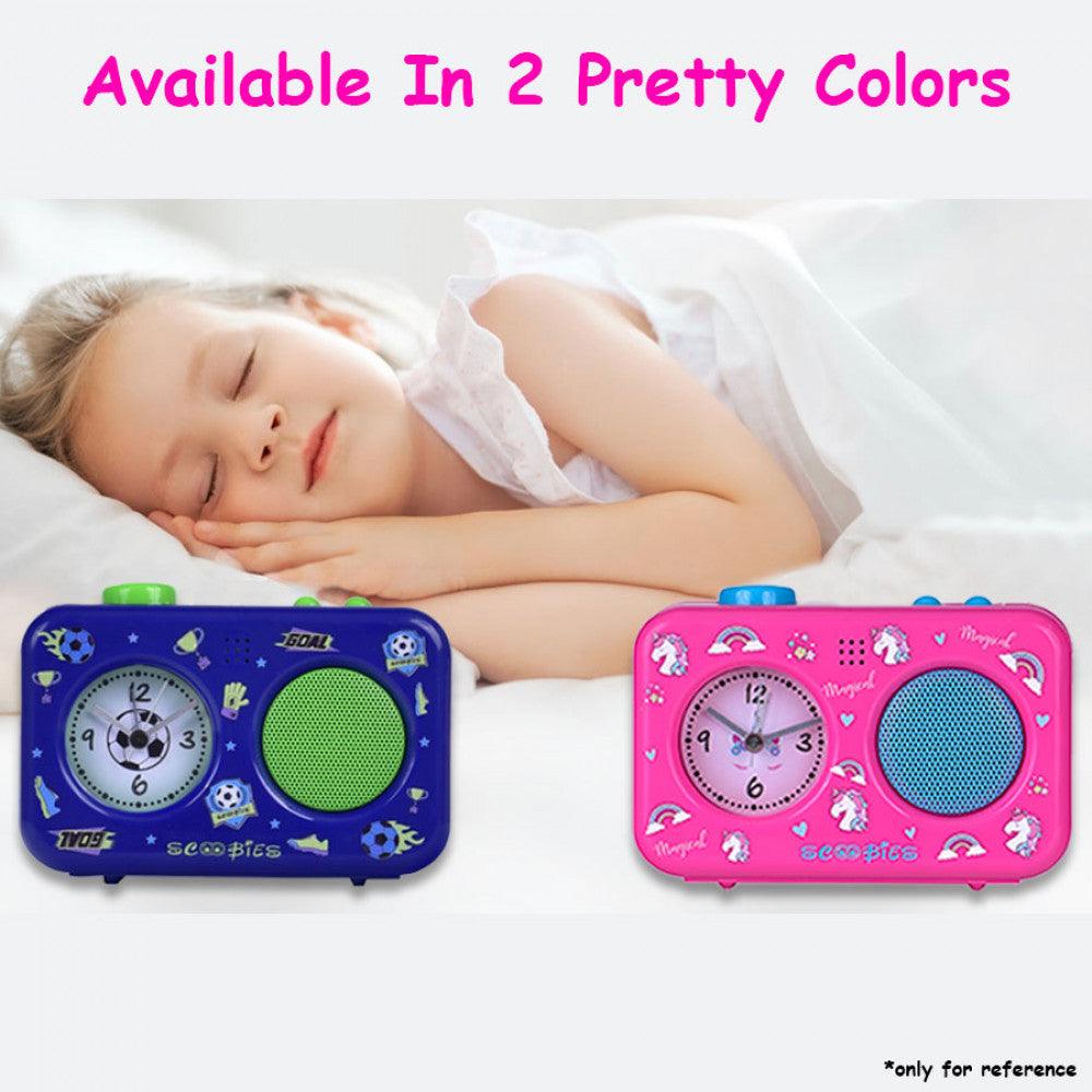 Alarm Clock Special Edition (PINK) | With Customizable Voice Alarm | Pinklicious Unicorn Dinky Design | Glow-In-The-Dark - Scoobies