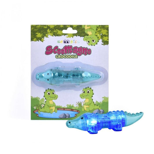 Scoo-Magno (Crocodile) | Inside Magnetic Locking System | With 3D Flashing Colour-Changing Light | Glow-In-The-Dark | Snap & Assemble | Mini Jungle Animal Toy