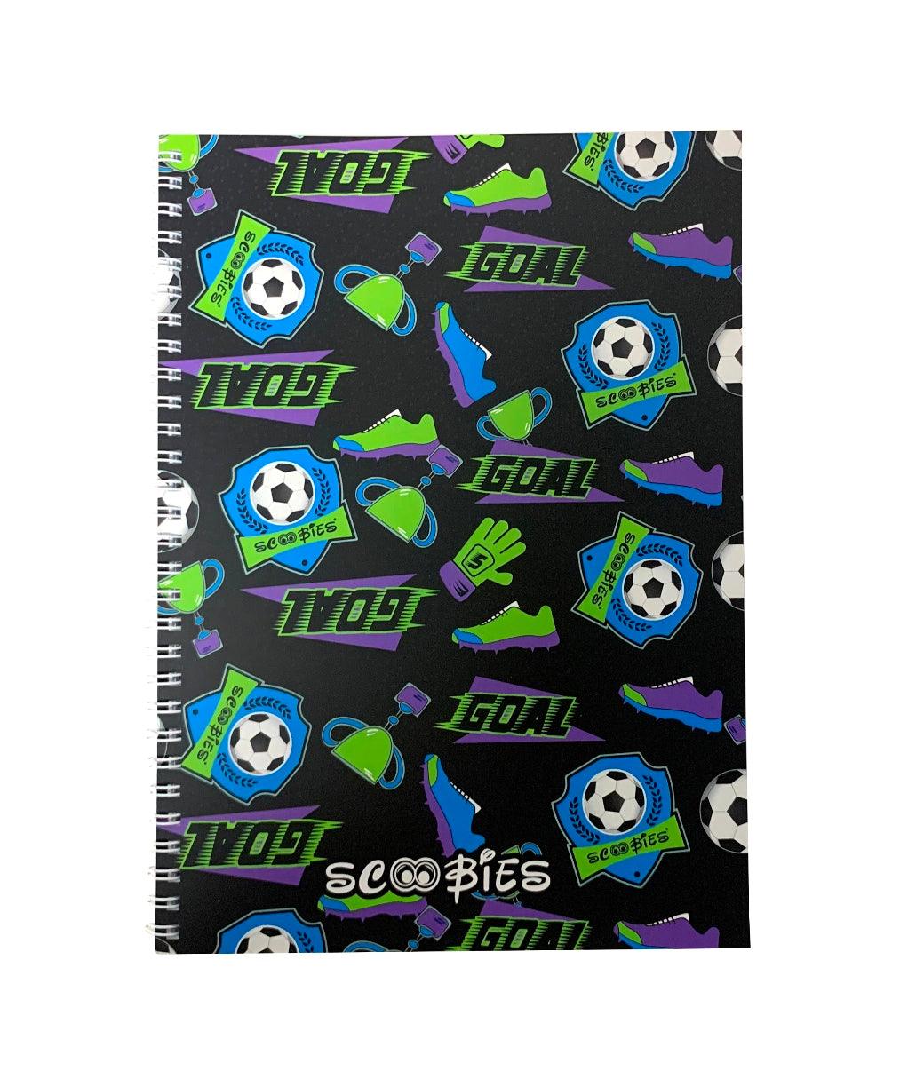 Football Love Notebook | 80 Ruled Premium Pages |  Spiral Bound |  Soft Cover | A4 Size | Ideal Gifting Option - Scoobies