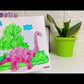 Stick by Number | Dinosaur Design | 300+ Repositionable Stickers | Stick & Colour Activity | Educational Puzzle Game