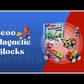 Scoo Magnetic Blocks |  | 3D Educational DIY Construction Set | 20 Piece Set | With 2 Wheel Carts | STEM Learning Kit