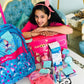 Girls trolley Bag |  With Lighted Wheels | Scented Zippers |  Mermaid Girlie Print |   Multi-Use Bag - Scoobies