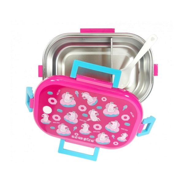 Scoo Yum Unicorn Lunch Box  |   With Removable Compartment Separator  |   Prink Pink Unicorn Design  |   Insulated